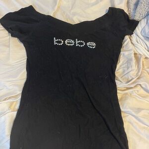 Bebe Black Fitted Short Sleeve Tee